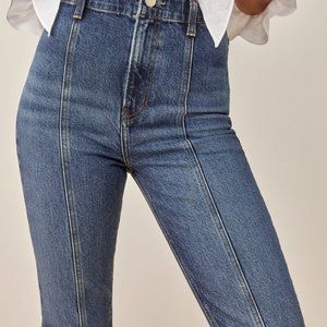 Reformation Seamed High Rise Straight Leg Jeans